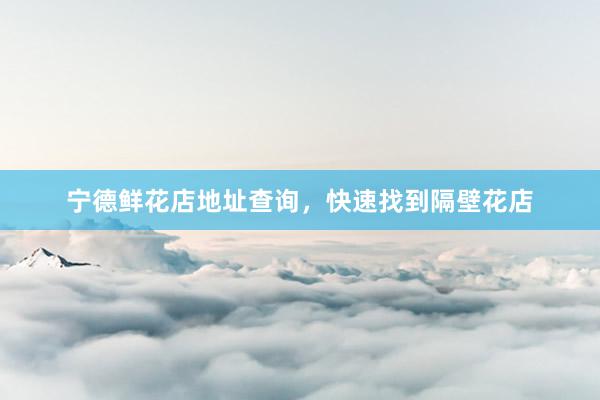 宁德鲜花店地址查询，快速找到隔壁花店